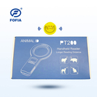 134.2Khz RFID Reader برای مدیریت حیوانات 12 زبان صفحه نمایش OLED دکمه آبی رنگ