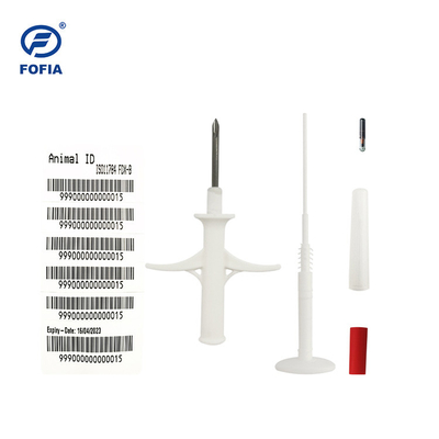 2.12X11.5mm ID RFID میکروچیپ بیوگلاس 134.2KHZ برای اسب ها در سرنج سفید