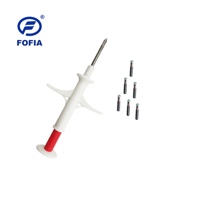 ICAR گواهی 2.12 * 11.5mm RFID میکروچیپ با شیشه بیولوژیکی حیوانات EM4305 قفل قرمز