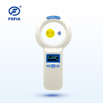 134.2Khz RFID Reader برای مدیریت حیوانات 12 زبان صفحه نمایش OLED دکمه آبی رنگ