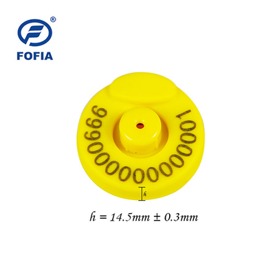 برچسب گوش الکترونیکی FDX - B ICAR با تراشه EM برای گاو و مزرعه گوسفند به قطر 29 میلی متر