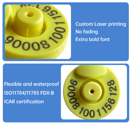 برچسب های گوش الکترونیکی ردیابی حیوانات 134.2khz Rfid برای شناسایی حیوانات