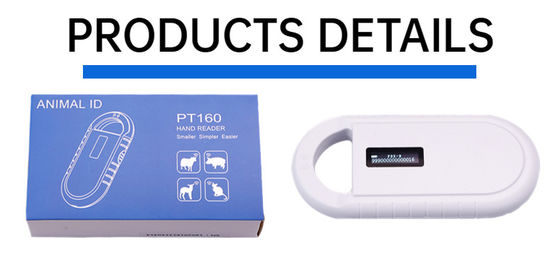 Fofia PT160 خواننده کارت میکروچیپ RFID حیوانات دستی پلاستیکی 134.2 کیلوهرتز صفحه نمایش OLED باتری لیتیومی USB گواهی CE ISO 5-10 سانتی متر