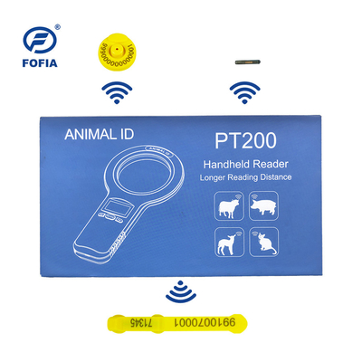 اسکنر میکروچیپ حیوانات سفید OLED 24/7 با خواننده RFID دستی