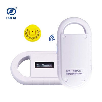اسکنر میکروچیپ حیوانات سفید OLED 24/7 با خواننده RFID دستی