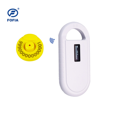 اسکنر میکروچیپ حیوانات سفید OLED 24/7 با خواننده RFID دستی