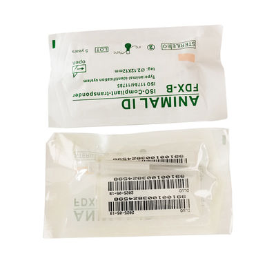 ریزتراشه قابل کاشت ISO11784/5 FDX-B 134.2 کیلوهرتز برای شناسایی حیوانات با برچسب شیشه ای زیستی 2.12*12 میلی متری
