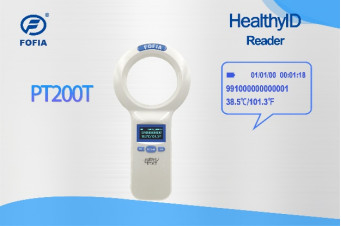 اسکنر مایکروچیپ حیوانات PT280T برای مایکروچیپ های ISO11784/5 و چیپ دمای FOFIA HT001