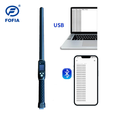 سفارشی ISO FDX-B HDX 30,000 رکورد های دستی چوب RFID خواننده برای دام دام گوش برچسب میکروچیپ پلاستیک دراز مدت
