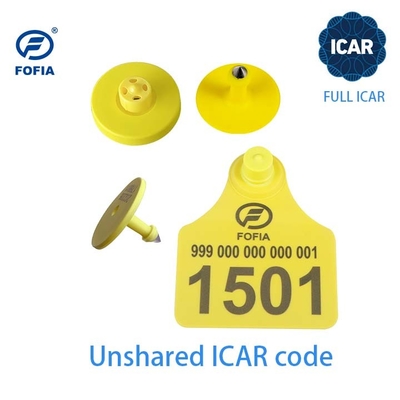 FULL ICAR ET908 برچسب گوش دایره ای برای شناسایی حیوانات با پشتیبانی خواننده BLE ISO11784/5 کد ICAR غیر مشترک