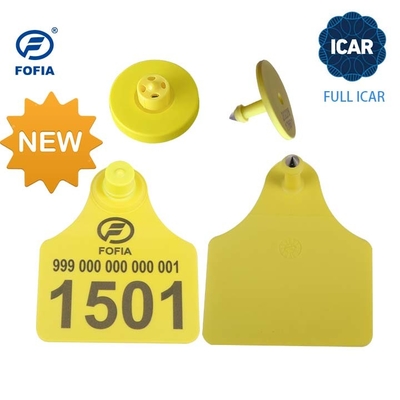 FULL ICAR ET908 برچسب گوش دایره ای برای شناسایی حیوانات با پشتیبانی خواننده BLE ISO11784/5 کد ICAR غیر مشترک