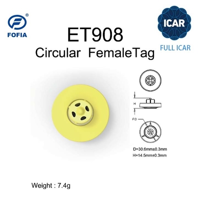 FULL ICAR ET908 برچسب گوش دایره ای برای شناسایی حیوانات با پشتیبانی خواننده BLE ISO11784/5 کد ICAR غیر مشترک