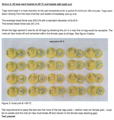 برچسب گوش RFID ضد آب با استاندارد ISO11784/5 FDX-B برای دام با تنش 350N