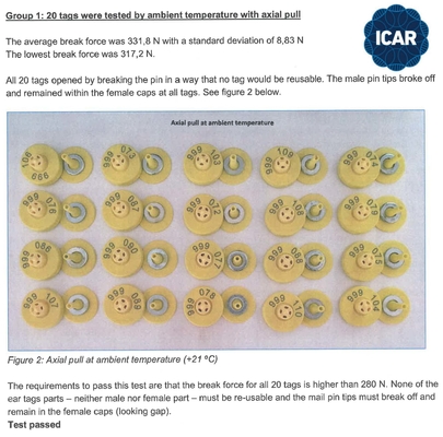 ISO11784/5 Unshared ICAR Code RFID Ear Tag برای شناسایی حیوانات با خواننده BLE و پشتیبانی دایره ای کامل ICAR ET908