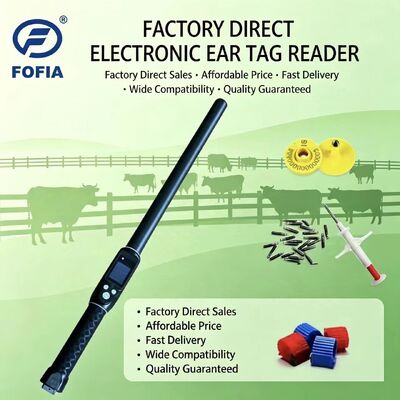 Long Diastance Professional Livestock RFID Tag Stick Reader PT290 With OLED Display Data Storage For ID Chip Reading  UHF/LF