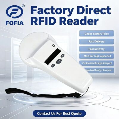 خواننده دستی ضد آب RFID با صفحه نمایش OLED 128x32 USB برای پلاستیک راه حل دوربردی برای حیوانات خانگی و کشاورزی و مزرعه استفاده 125khz