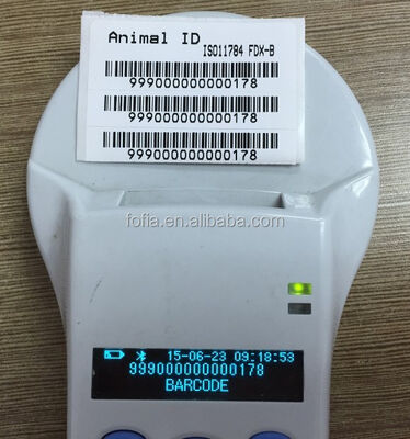 خواننده دستی RFID با صفحه نمایش OLED 128x32 USB برای پلاستیک راه حل دوربردی برای استفاده از حیوانات خانگی و مزرعه و مزرعه
