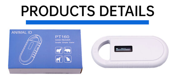 کارت خوان کارت RFID مایکروچیپ پلاستیکی حیوانات PT160 134.2kHz صفحه نمایش OLED USB باتری لیتیوم CE گواهینامه ایزو 11784/11785