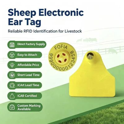 برچسب گوش الکترونيک پيگيري حيوانات با کیفیت بالا با کد ليزر RFID TPU 3 سال گارانتي