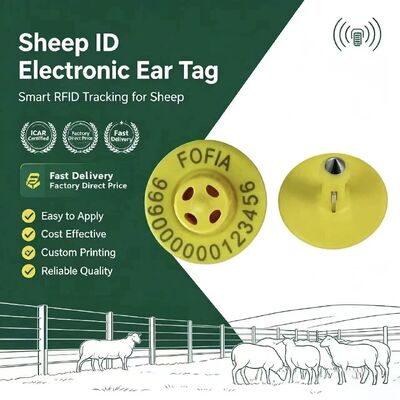 134برچسب گوش الکترونیک TPU.2kHz با محدوده خواندن 10 سانتی متر برای خوک گوسفند گاو