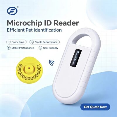 Fofia PT160 خواننده کارت میکروچیپ RFID حیوانات دستی پلاستیکی 134.2 کیلوهرتز صفحه نمایش OLED باتری لیتیومی USB گواهی CE ISO 5-10 سانتی متر
