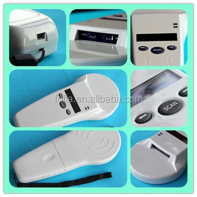 FOFIA خواننده دستی RFID سفید ماندگار 128x32 صفحه نمایش OLED USB پروتکل ISO11784/5 برای استفاده از پلاستیک در مزرعه حیوانات خانگی / مزرعه