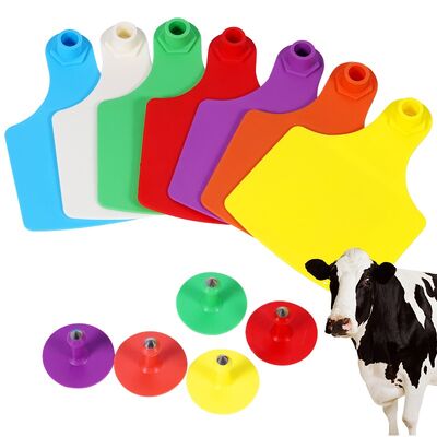 Plastic Cow Ear Tags TPU Material Bovine Cattle Ear Mark Tags with Number Animal Tracking Chip