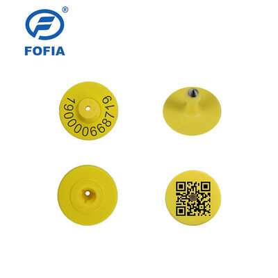 برچسب گوش RFID الکترونیکی ضد آب UHF جدید 5.7 میلی متری TPU زرد ET933+T901 تراشه ها گارانتی 5 ساله برای استفاده گاو Fofia