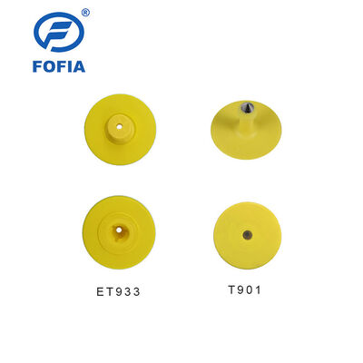 برچسب گوش RFID الکترونیکی ضد آب UHF جدید 5.7 میلی متری TPU زرد ET933+T901 تراشه ها گارانتی 5 ساله برای استفاده گاو Fofia