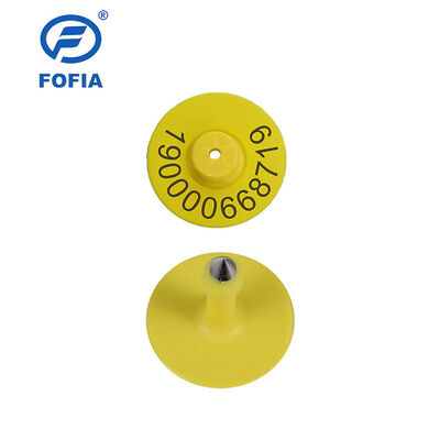 برچسب گوش RFID الکترونیکی ضد آب UHF جدید 5.7 میلی متری TPU زرد ET933+T901 تراشه ها گارانتی 5 ساله برای استفاده گاو Fofia
