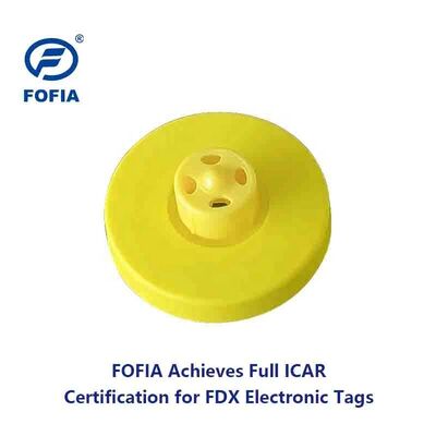 FOFIA جدید کامل ICAR دوامدار ضد آب RFID TPU برچسب های گوش زرد LF ET908+T905 تراشه های مزرعه ای 5 سال گارانتی گاو 14.5mm