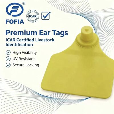 تگ گوش حیوانات ICAR Fofia T904 RFID TPU کدینگ لیزری با کیفیت بالا، گارانتی 3 ساله برای ردیابی گاو و گوسفند در مزرعه، وزن 0.01 گرم