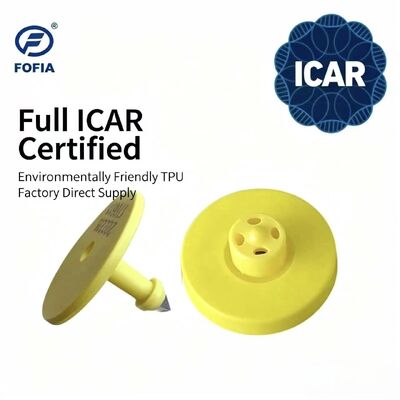 فوفیا جدید ضد آب کامل ICAR گواهینامه ET908 زرد RFID TPU برچسب گوش گاو 1.5 سال گارانتی رمزگذاری لیزر ردیابی حیوانات گاو