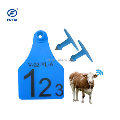 Fofia T921+T901 New Cattle Animal Tracking Ear Tag High Quality RFID TPU Plastic Chip Laser Coding 1.5 Year Warranty for Farm