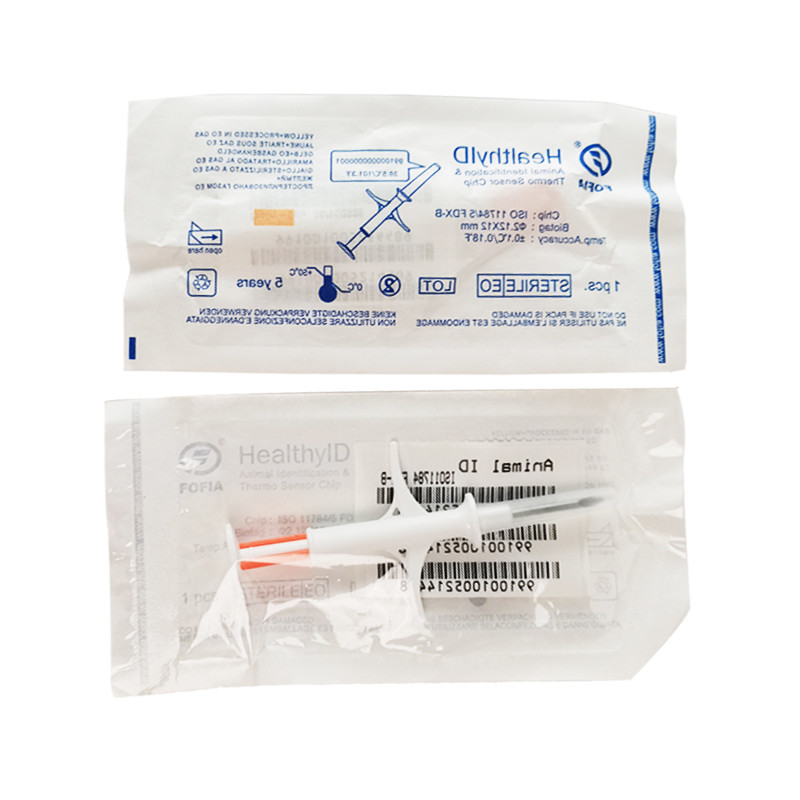 2.12*12mm Iso Transponder Microchip White Syringe 10cm فاصله خواندن برای شناسه حیوانات