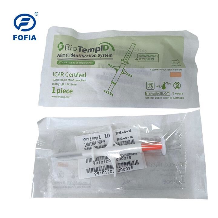 کیت میکروچیپ RFID HT003 با سنسور دما برای نظارت بلادرنگ، مطابق با استاندارد ISO11784/5 FDX-B برای اسب‌ها و دام