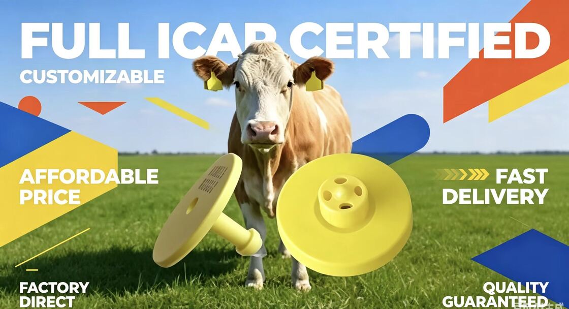 برچسب‌های گوش الکترونیکی بادوام FDX-B با گواهی کامل ICAR برای ردیابی و شناسایی گاو و پشتیبانی از نظارت بر دام و قابلیت ردیابی مزرعه