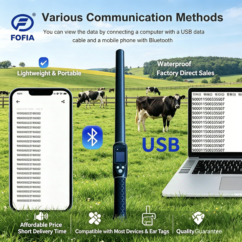 خواننده ریکورد کامپکت با پشتیبانی از برچسب های ISO11784 85 FDX B HDX و ID64 با بلوتوث 5 و هاسینگ ضد آب