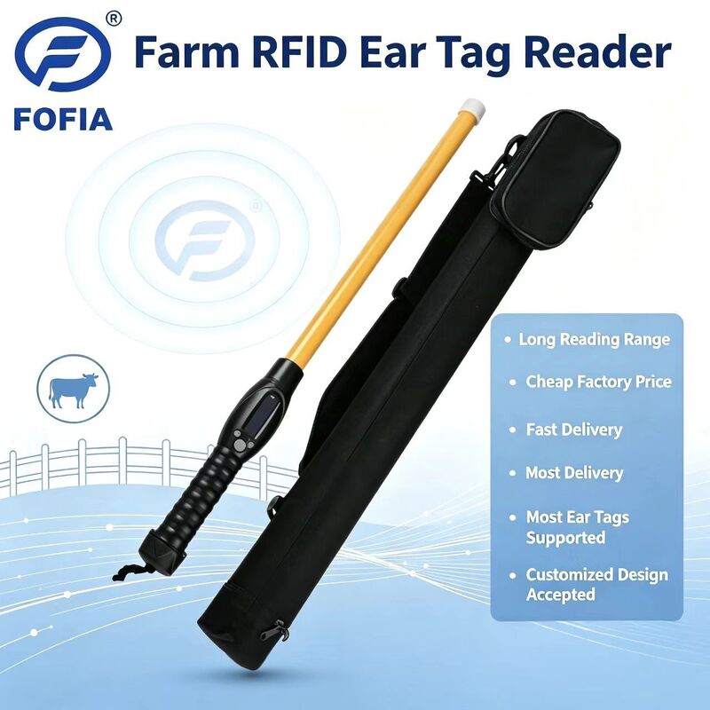 FOFIA ضد آب PT280 RFID Reader 134.2kHz PVC Plastic NLIS Australia ICAR تایید شده شناسه گاو USB ISO 11784/5 10-20cm