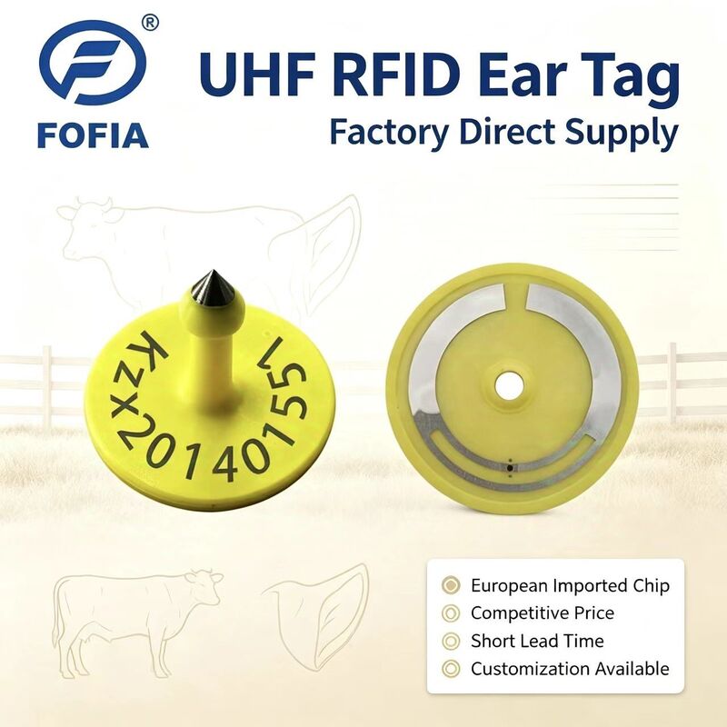 فوفیا ICAR ET926 ضد آب RFID TPU برچسب گوش حیوانات FDX-B 134.2Khz EM4305 تراشه ها دام گاو خوک گوسفند