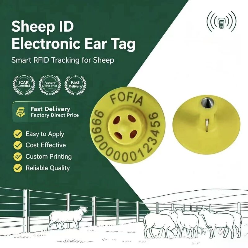 134برچسب گوش الکترونیک TPU.2kHz با محدوده خواندن 10 سانتی متر برای خوک گوسفند گاو