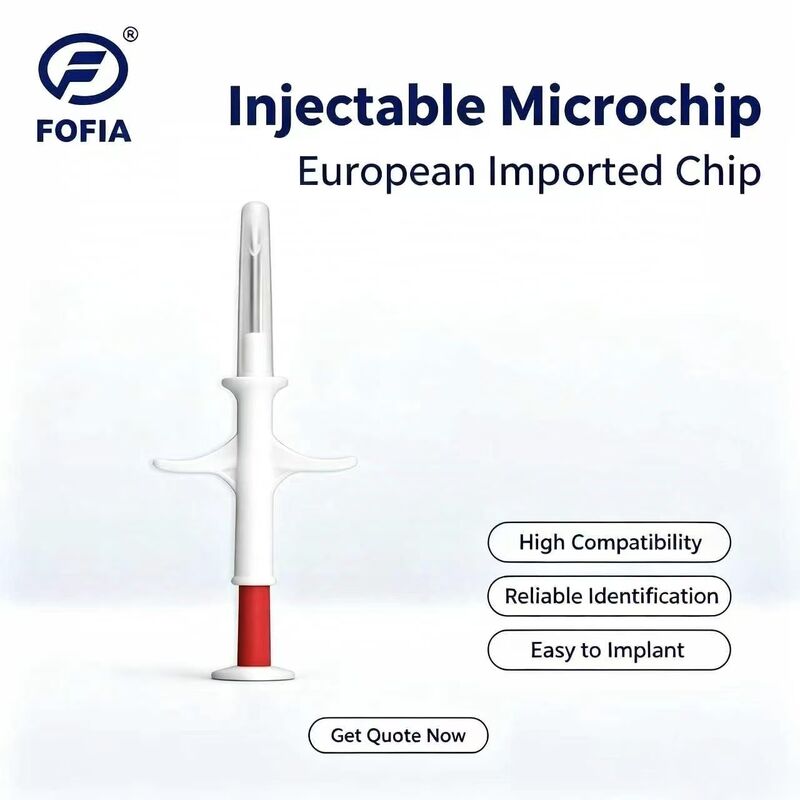ICAR گواهی FOFIA RFID 134.2kHz Animal Microchip FDX/EM4305 تراشه IP67 ضد آب برای تزریق پلاستیک حیوانات خانگی