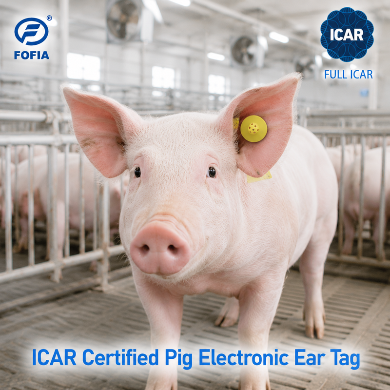 فوفیا ET908 RFID Animal Ear Tag 134.2KHz FDX-B برچسب هوشمند شناسه دام با ICAR کامل