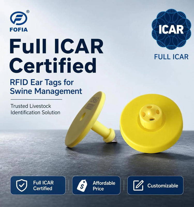 برچسب‌های گوش حیوانات RFID کامل ICAR ET908 تراشه‌های FDX-B 134.2Khz EM4305 برای کارت‌های کنترل دسترسی الکترونیکی گاو دام
