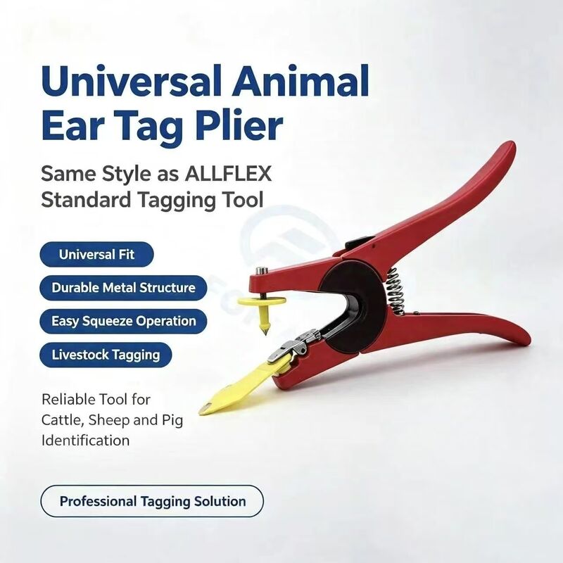 New FOFIA Aluminum Alloy Farm Animal Ear Tag Applicator with Laser Coding for Cattle Pig Sheep Horse Ear Tags 3 Months Warranty