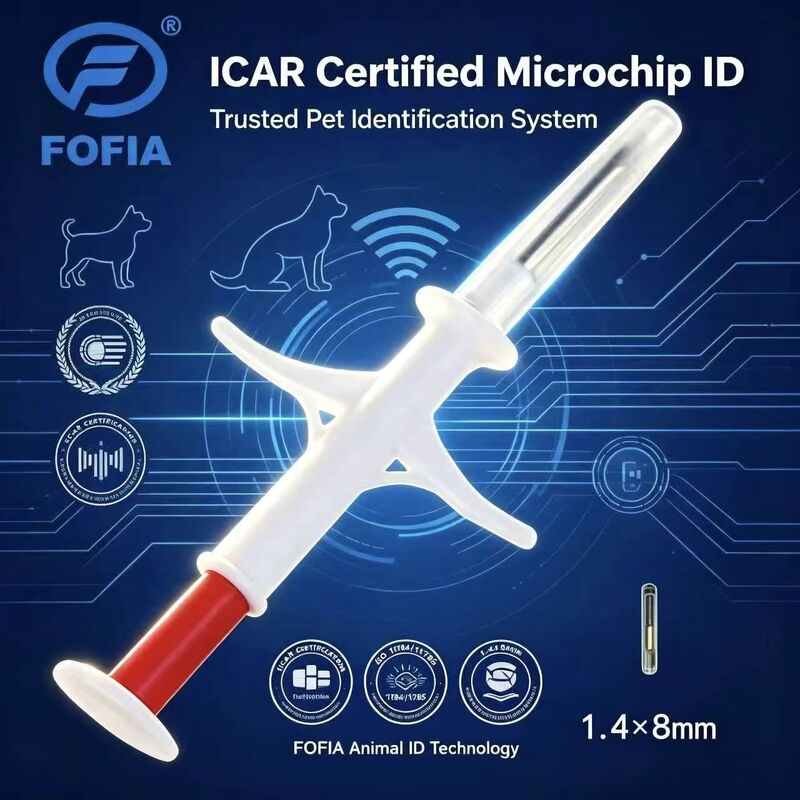FOFIA RFID جدید 134.2kHz مایکروچیپ حیوانات FDX/EM4305 چیپ IP67 ضد آب گاو/خنزیر/گوسفند حیوانات خانگی PP