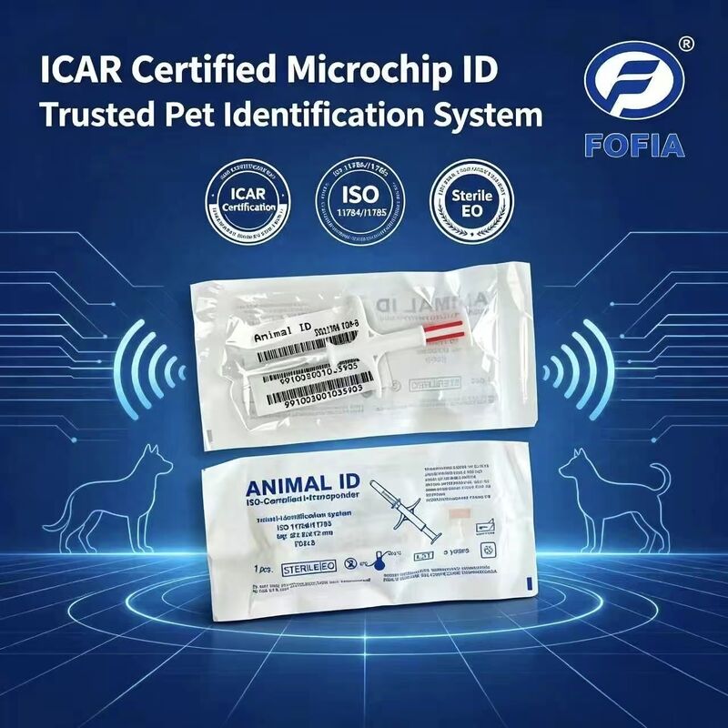 فوفیا جدید ICAR گواهینامه RFID 134.2kHz PP حیوان شناس مایکروچیپ ضد آب برای سگ ها و گربه ها استفاده از 1.5 سال گارانتی