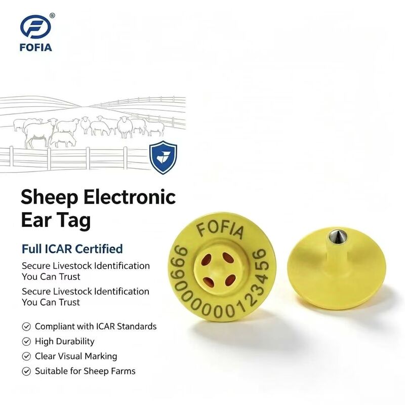 کیفیت بالا جدید OEM ET957 134.2kHz تراشه TPU برچسب های گوش حیوانات برای خوک گوسفند گاو-10cm محدوده خواندن -20 ~ 80C ICar