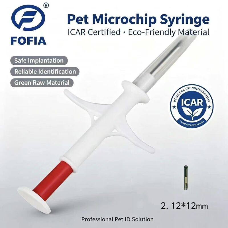 2026 2.12*12mm فروش داغ فوفیا RFID 134.2kHz مایکروچیپ حیوانات ZS006 با IP67 ضد آب برای تزریق حیوانات خانگی گاو خرگوش