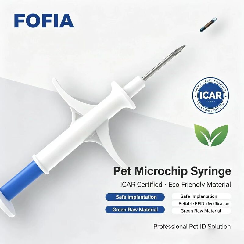 FOFIA ZS007 RFID 134.2kHz مایکروچیپ حیوانات FDX/EM4305 تراشه IP67 ضد آب دام حیوانات خانگی بسته بندی پلاستیکی تزریقی جدید 1.5